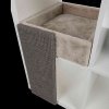 Square bed with scratching board, dark gray, placed in a shelf