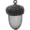 Acorn – Vogelfutterspender, 700 ml/14 x 22 cm, Harz/Metall, braun/weiß