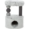 Scratching post HARVEY, cocoon, 2 posts, rest 73cm, long-haired plush, gray