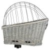 Transportkorb aus Weide für Fahrradheckträger - grau 35x49x55 cm (max. 8 kg)