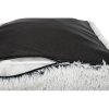 High pillow HARVEY rectangle 100 x 70cm, soft cover with long pile, white/black