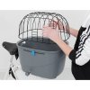 Plastic basket for rear carrier, with grid roof, 36x47x46cm, gray (max. 6kg)