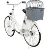 Plastic basket for rear carrier, with grid roof, 36x47x46cm, gray (max. 6kg)