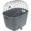 Plastic basket for rear carrier, with grid roof, 36x47x46cm, gray (max. 6kg)