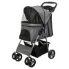 Dog stroller BUGGY, quick-folding, 47 x 100 x 80 cm, load capacity up to 15 kg, gray
