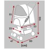 Dog stroller BUGGY, quick-folding, 47 x 100 x 80 cm, load capacity up to 15 kg, gray