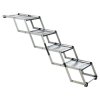 Folding stairs, 4 steps, aluminium/TPR, 37cm width, up to 70cm height, max 160cm, up to 75kg
