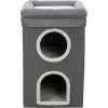 SAUL scratching post, square tower, 2 caves, 39x39x64cm, grey/white