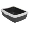 CLASSIC toilet for cats, with rim, 37 x 15 x 47 cm, grey/white