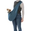 SOFT front carrier - front fabric carrier/bag, 22 x 20 x 60 cm, blue/grey (max. 5 kg)