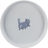 Keramiknapf für Katzen, niedrig und breit, 0,6 l/ø 23 cm, grau