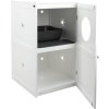 Nhà vệ sinh mèo XL, 2 kệ, MDF, 53 x 90 x 58 cm, màu trắng