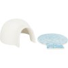 Igloo with cooling ceramic plate, 13 x 9 x 15 cm, white