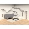Hammock - wall-mounted bed, 42 x 41 cm, gray