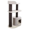 XXL scratching post CARA, 2 levels, cocoon, 128 cm, white/brown