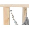 SUNNY Unterschlupf mit Hängematte für Chinchillas/Meerschweinchen, 28 × 24 × 28 cm, grau/mehrfarbig