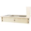 Trạm cho ăn - quầy bar + bát, máng ăn - 70 x 41 x 47 cm, gỗ/thép không gỉ/nhựa