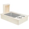 Trạm cho ăn - quầy bar + bát, máng ăn - 70 x 41 x 47 cm, gỗ/thép không gỉ/nhựa