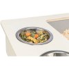 Trạm cho ăn - quầy bar + bát, máng ăn - 70 x 41 x 47 cm, gỗ/thép không gỉ/nhựa