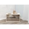 Burrowing box for rabbits, 58 x 30 x 38 cm, wood/acrylic