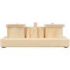 Snack Cups - interactive game for bunnies, 15 x 4.5 x 6 cm, wood
