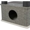 Scratching post ALMIRA, 2 caves, resting place, 128 cm, gray