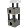 Scratching post ALMIRA, 2 caves, resting place, 128 cm, gray