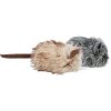 Hairy mouse with catnip, 9 cm, grey/beige