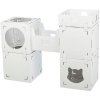 CASA CARA cardboard furniture for cats, 93 x 82 x 30.5 cm, load capacity 8 kg, white