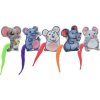 Emotional mouse with catnip, colored tail, 7.5 cm, fabric, 5 types