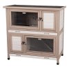 NATURA rabbit hutch with thermal insulation, 2 floors, 116 x 113 x 65 cm, gray