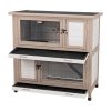 NATURA rabbit hutch with thermal insulation, 2 floors, 116 x 113 x 65 cm, gray