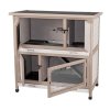 NATURA rabbit hutch with thermal insulation, 2 floors, 116 x 113 x 65 cm, gray