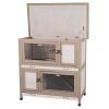 NATURA rabbit hutch with thermal insulation, 2 floors, 116 x 113 x 65 cm, gray