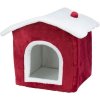 Xmas NEVIO plush Christmas cave, 35 x 45 x 38 cm, white/red