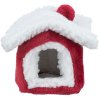 Xmas Cuddly CAVE - plush house for eighth graders 23 x 18 x 24 cm, red/white