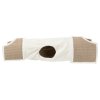 Plush scratching tunnel for cats 110x30x38 cm - gray/brown