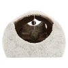 Plush scratching tunnel for cats 110x30x38 cm - gray/brown