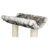 ISABA scratching post with bed, long plush 62 cm - black and white