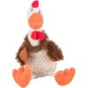 Plush rooster sitting, with sound 22 cm