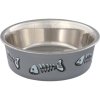Stainless steel cat bowl with color print 0.3 l/12 cm