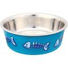 Stainless steel cat bowl with color print 0.3 l/12 cm