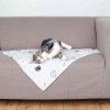 Plush blanket MIMI 70 x 50 cm gray with cat heads