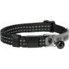 Nylon cat collar, with address, reflective, different colors