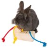 Game for rabbits - wooden cube for treats 16x6x7 cm
