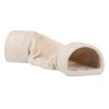 Plush tunnel for rodents 27 × 21 × 80 cm, 2 reinforced exits, beige