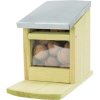 Squirrel feeding station 12 x 18 x 24 cm, natural pine wood/metal