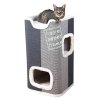 Cat Tower JORGE with resting place, gray with beige fur 78cm