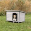Natura dog house with flat roof ML 104 x 72 x 68 cm, gray