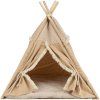 Teepee BOHO s polštářem, 55 x 65 x 55 cm, bavlna, béžová